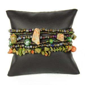Czech Glass Bead GREEN BRONZE Bracelet